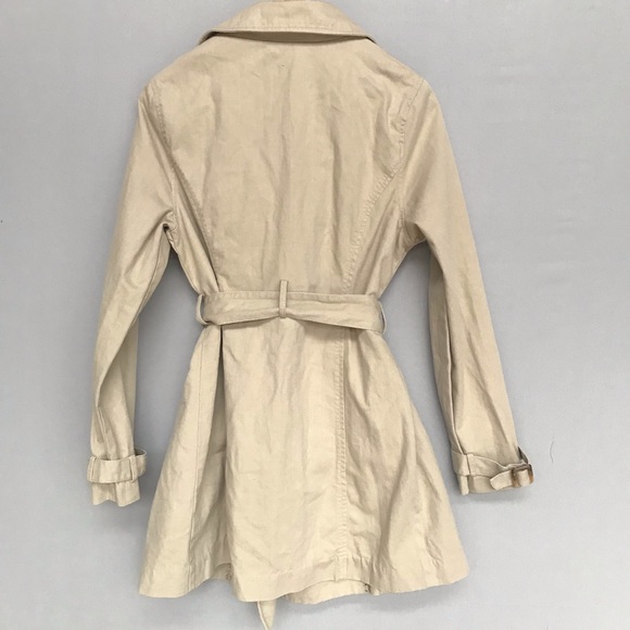Old Navy Tan Cotton Trench Coat Medium - Picture 5 of 7